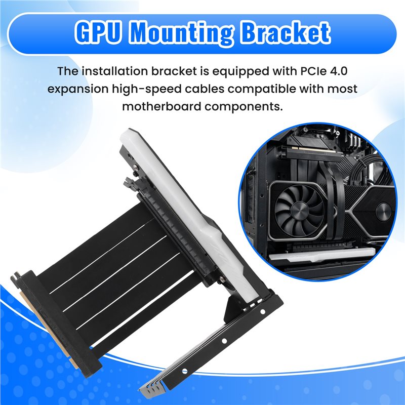 효율적인 수직 GPU 마운팅 브래킷, PCI-E 4.0 - Pcie 4.0 X16 Riser Cable 90 Degree 리뷰 및 가격